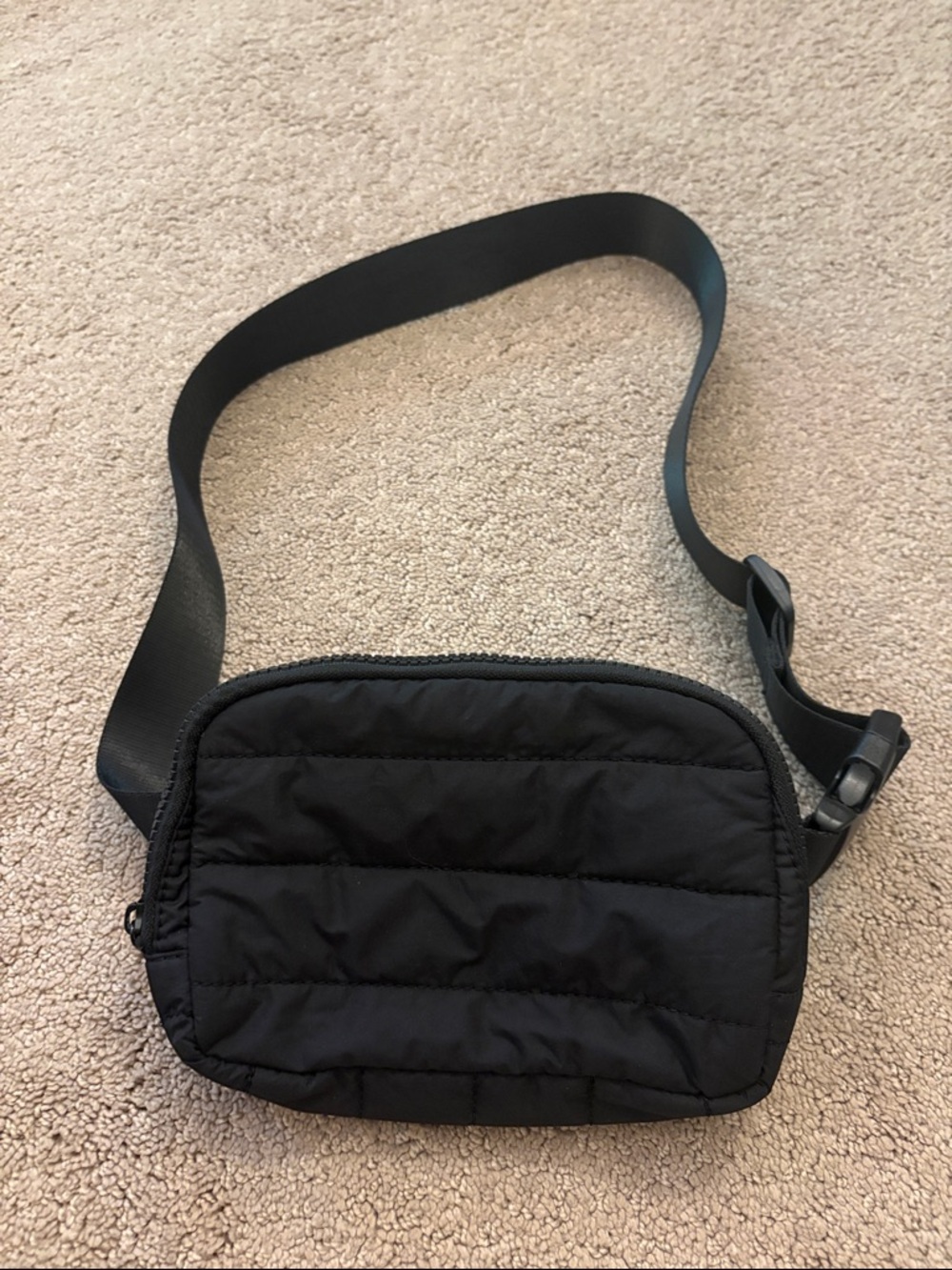 Black Quilted Belt Bag